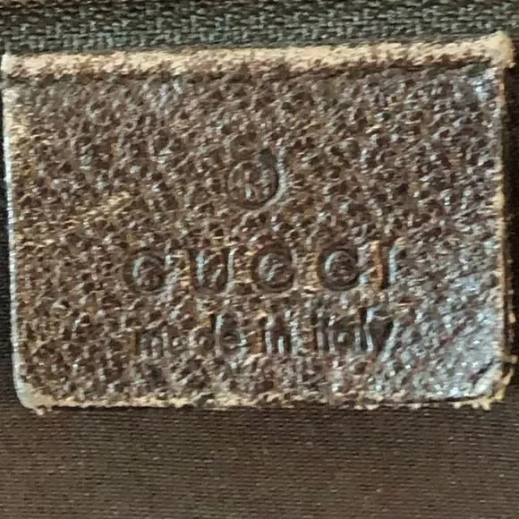 GUCCI Abbey Monogram Oversized Tan Canvas & Brown Leather Crossbody Shoulder Bag - Picture 9 of 17